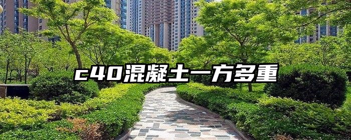 c40混凝土一方多重