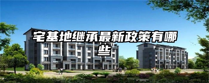 宅基地继承最新政策有哪些